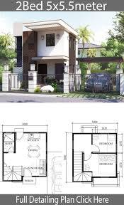 Small Home Design Plan 5x5 5m With 2 Bedrooms Home Design With Plansearch Small House Design Small House Design Plans Micro House Plans