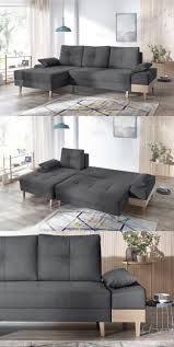 Style Sobre Chic Elegant Joli Canape D Angle Convertible Gris Fonce En Tissu Style Scandinave Pan De Mur En L En 2020 Canape Angle Convertible Canape Angle Deco Maison