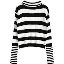 Black And White Striped Turtleneck Sweater Ribbed Turtleneck Stripes Sweater Stripe 30 Liked On Polyvore Featuring Tops Sweaters Shirts Z White Stripes Shirt Striped Turtleneck Ribbed Turtleneck