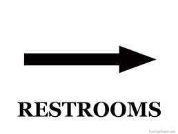 Printable Restroom With Right Arrow Sign Printable Bathroom Signs Restroom Sign Arrow Signs