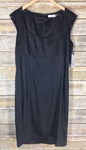 Calvin Klein Women S Dress Size 14 Little Black Dress Satin Sheath Party New Calvinklein Sheathdress68acetate29nylo Versatile Dresses Black Satin Dress Women