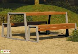 Salon De Jardin Table Bancs En Iroko Et Metal Lucca 2 Dimensions Salon De Jardin Decoration Maison Mobilier Jardin