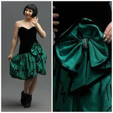 80s Black Velvet Emerald Green Cocktail Dress W Flocked Emerald Green Cocktail Dress Green Cocktail Dress 1980s Dresses