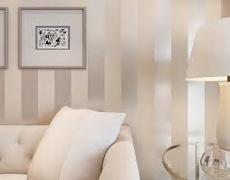 Non Woven Metallic Glitter Off White And Silver Vertical Stripe Wallpaper Modern Background Wall C Stripe Wallpaper Bedroom Striped Walls Wallpaper Living Room