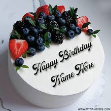 Personalized Birthday Cakes For Men With Name Elegant White Fruit Cake For Birthday Wishes With Name Write Name On Designer Cake Pics Happy Birthday Cakes For Women New Birthday Cake Birthday Cake For Mom