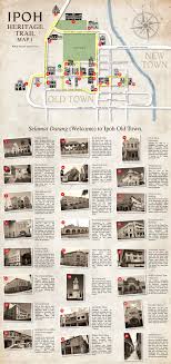 Ipoh Heritage Trail Map With Landmarks Photos Malaysia Ipoh Perak Gambar