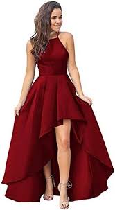 Buy Fanciest Women S Halter High Low Prom Dresses 2020 Satin Formal Evening Dress Online Weoffertopseller In 2020 High Low Evening Dresses High Low Prom Dresses Evening Dresses Online Shopping