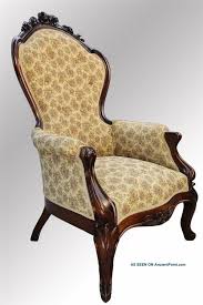 16018 Antique Victorian Rose Carved Newly Upholstered Arm Chair Victorian Chair Victorian Rocking Chair Chair