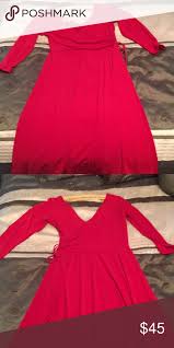 Red Dress Red Dress With 3 4 Sleeves Dress Barn Dresses Midi Red Dress Dresses Dress Barn Dresses