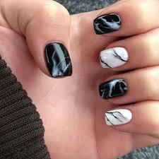 Black And White Nail Ideas 2020 Elegant Black And White Short Nails Design Ideas Exceptional Look 2020 Molitsy Blog White Gel Nails Black Shellac Nails Trendy Nails