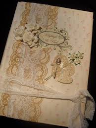 Custom Made Photo Album For The Bride Groom In Shabby Chic Vintage Scrapbook Style Vintage Lace And Gold Wedding Mini Album Vintage Scrapbook Wedding Album