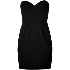 Moschino Strapless Heart Dress Found On Polyvore Short Black Cocktail Dress Strapless Dresses Short Dresses