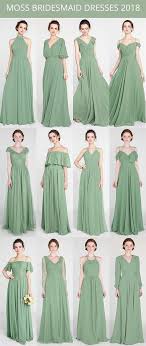 Moss Green Bridesmaid Dresses For 2018 Trends Bridalparty Bridesmaiddress Weddingcolors Greenerywe Model Pakaian Wanita Pakaian Wanita Sketsa Model Pakaian