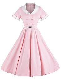 Gowntown 1950s Vintage Short Sleeve Rockabilly Swing Dress Pink X Large At Amazon Women S Clothing 1950s Fashion Dresses Rockabilly Dress Vintage Pink Dress