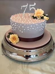 Simple 60th Birthday Cake Ideas For Mom 75th Birthday Cake This Was Made For A Friends Mom She Wanted Simple And Elegant Birthday Cake For Mom 75 Birthday Cake 80 Birthday Cake