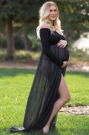 Black Off Shoulder Open Maternity Photoshoot Gown Dress Chiffon Maternity Dress Maternity Dresses Photography Maternity Black Dress