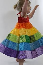 Twirly Girl Dress Pattern Patchwork Dress Sewing For Kids Rainbow Dress