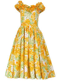 Hula Midi Dress With Hibiscus Print Yellow G2022y Polynesian Dress Hawaiian Dresses Outfit Cotton Night Dress