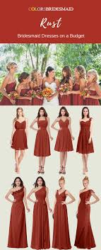 Elegant Rust Long And Short Bridesmaid Dresses For You Rust Bridesmaid Dress Bridesmaid Dress Color Schemes Red Bridesmaid Dresses