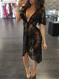 Seductive Lace See Through Crochet Cover Ups Lace Swimwear Lace Beach Dress Beach Coverup Dress