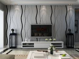 Black And Grey Wallpaper For Living Room Kamay S Top Grade Breathable 3d Flocking Embossed Microfiber Nonwoven Wallpaper Roll Classic Minimalist Glit Wallpaper Decor Unique House Design Home Wallpaper