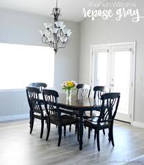 The Table May Be The Focal Point In This Dining Room But The Tone Of The Walls Plays An Impo Repose Gray Sherwin Williams Dining Room Paint Colors Repose Gray