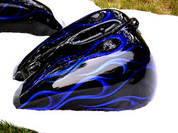 Custom Black And Blue Motorcycle Black With Blue Ghost Flames Custom Motorcycle Paint Jobs Motorcycle Art Painting Motorcycle Paint Jobs