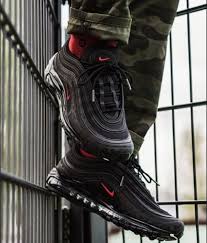 All Black Air Max 97 Mens Nike Air Max 97 Black Red Airmax97 Nikeairmax Nikeairmax97 Airmaxlove Allblack Swoosh Everysize Nike Air Max 97 Nike Air Max Nike Air Max Mens