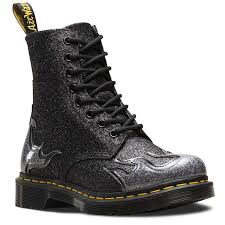 Black Boots White Sole Dr Martens 24034041 Women S 1460 Pascal Flame Pewter Gunmetal Black Glitter Boots Cotter S Shoes Mens Womens Shoes Boots Black Glitter Boots Dr Martens Boots