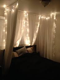 Diy Bed Canopy Under 50 Joann S 84 Home Sheer Fabric Painted Wooden Dowels White Ceiling Hooks Christmas Li Canopy Bed Diy Apartment Decor Canopy Bedroom
