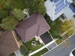 Birds Eye View Of A House Bird S Eye View New Metal Roof Installation By Green Metal Roofing Roofing Diy Modern Roofing Green Metal Roofing
