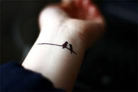 Family Birds On A Wire Tattoo Two Birds On A Wire Tattoo I Love This Soooo Much Tiny Bird Tattoos Love Bird Tattoo Couples Tattoos