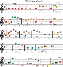 Color Coded Free Violin Sheet Music For The Wedding March Clarinet Sheet Music Piano Sheet Music Free Piano Music