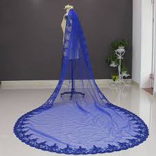 Cheap Colored Bridal Veils Buy Quality Bridal Veil With Comb Directly From China Cathedral W Royal Blue Wedding Theme Blue Sunflower Wedding Blue Gold Wedding