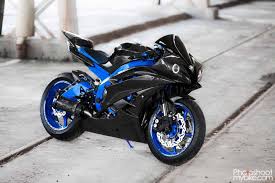 Custom Black And Blue Motorcycle Blue Carbon R6 Sport Bikes Best Motorbike Custom Sport Bikes