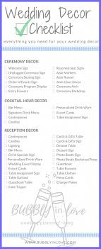 Wedding Reception Checklist Wedding Decorations Wedding Checklist Wedding Decor Wedding Decoration Checklist Wedding Reception Checklist Cocktail Hour Decor
