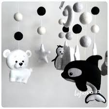 Black And White Baby Toys Etsy Arctik Animals Sea Black And White Baby Mobile Baby Mobile Etsy Baby Mobile Felt Baby Mobile Felt Baby