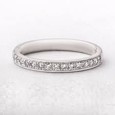 Ladies Wedding Band Platinum Diamond Grain Set Wedding Ring 0 23ct With Images