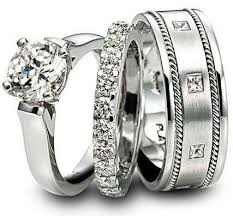 The Ring Platinum Male And Female Diamond Engagement Ring Set Wedding Ring Trio Sets Engagement Ring Wedding Band