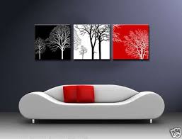 Black And White Canvas Painting Modern Abstract Wall Canvas Art Oil Painting Black White Red Tree No Frame Ebay Abstract Wall Canvas Abstract Canvas Painting Canvas Painting