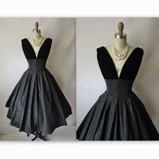 50 S Cocktail Dress Vintage 1950 S Black Taffeta Full New Look Full Cocktail Party Cocktail Dress Vintage Vintage Black Cocktail Dress Retro Cocktail Dress