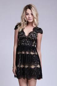 Blu Pepper V Neck Lace Dress Black Lace Mini Dress Little Black Dress Lace Dress