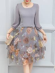 Xmas Christmas Berrylook Berrylook Round Neck Floral Lantern Sleeve Skater Dresses Adorewe Com Vestidos De Moda Moda Faldas Ropa