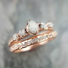 Custom Raw Diamond Rose Gold Multi Stone Engagement Ring Rough Gold Wedding Dainty Delicate Ring Diamond Wedding Ring Rough Diamond Ring C0216 Rose Gold Diamond Ring Engagement Rough Diamond Ring Rose
