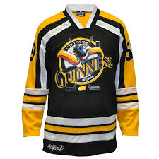 Black And Yellow Jersey Shirt Guinness Hockey Team Jersey Hockey Shirts Hockey Jersey Hockey