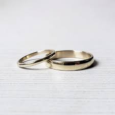 Solid 10k Gold Traditional Gold Wedding Band Set Domed Half Etsy Gold Wedding Band Sets Gold Wedding Band Wedding Band Sets