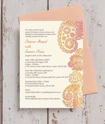 Orange Red Paisley Indian Asian Wedding Invitation Asian Wedding Invitations Wedding Reception Invitation Wording Wedding Reception Invitations