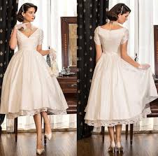 Simple Short Vintage Wedding Dress Cheap Bridal Gown With Lace Tea Length Ebay Short Wedding Dress Vintage Short Wedding Dress Tea Length Wedding Dress