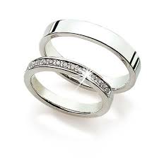 Polish Flat Matching Wedding Bands 0 15 Ctw Round Diamond 3mm 4mm 02126 Couple Wedding Rings Matching Wedding Rings White Gold Wedding Rings