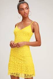 Find A Trendy Women S Yellow Dress To Light Up A Room Affordable Stylish Yellow Cocktail Dresses And F Yellow Lace Cocktail Dress Yellow Bright Yellow Dress